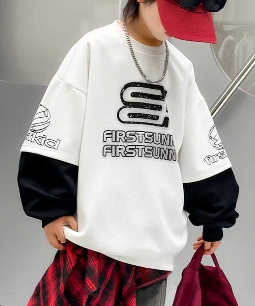 aimoha（アイモハ）の「【aimoha-KIDS-】カラーブロックデザインキッズスウェット（スウェット・キッズ・ホワイト/レッド/ブラック/イエロー・150/140/130/120/160）」の8枚目の写真