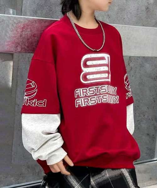 aimoha（アイモハ）の「【aimoha-KIDS-】カラーブロックデザインキッズスウェット（スウェット・キッズ・ホワイト/レッド/ブラック/イエロー・150/140/130/120/160）」の7枚目の写真