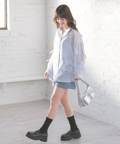 Honeys（ハニーズ）の「デニムショートパンツ（デニムパンツ・レディース・ブルー系その他2/ブルー系その他3/グレー/ブルー系その他・L/LL/M/S/SS）」の9枚目の写真