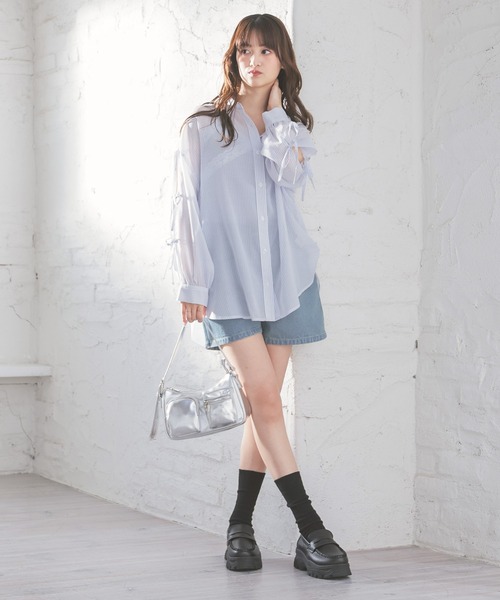 Honeys（ハニーズ）の「デニムショートパンツ（デニムパンツ・レディース・ブルー系その他2/ブルー系その他3/グレー/ブルー系その他・L/LL/M/S/SS）」の10枚目の写真