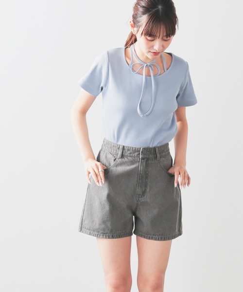 Honeys（ハニーズ）の「デニムショートパンツ（デニムパンツ・レディース・ブルー系その他2/ブルー系その他3/グレー/ブルー系その他・L/LL/M/S/SS）」の18枚目の写真