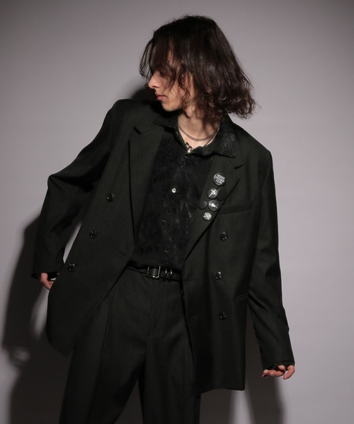 HARE(ハレ)の「【UNDERGROUND MODE】2Pバッジジャケット×ストレートパンツ(HARE)(テーラードジャケット・メンズ・ブラック/グレー・FREE)」の17枚目の写真