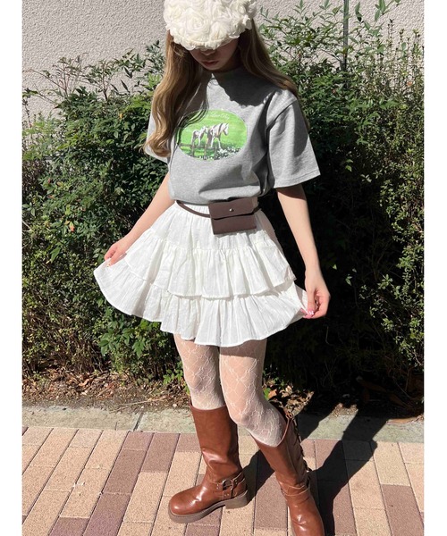 WC(ダブル シー)の「ラインストーンホースプリントTシャツ(Tシャツ/カットソー・レディース・ホワイト/グレー・FREE)」の14枚目の写真