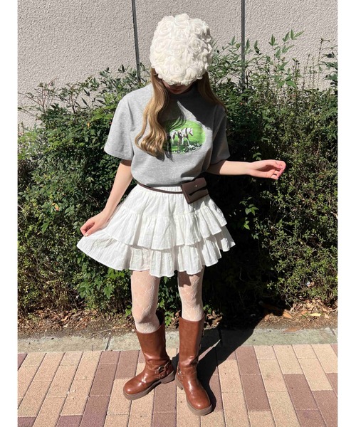 【STONE 】プリントTシャツ セール】ラインストーンホースプリントTシャツ(Tシャツ