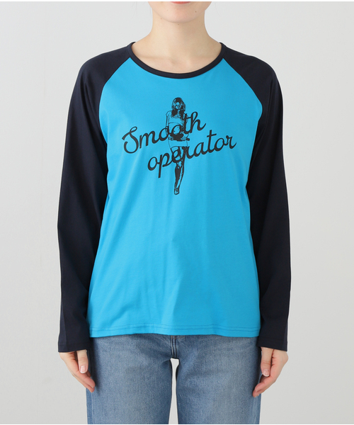 PULP/417EDIFICE(パルプフォーワンセブンエディフィス)の「【Geek Office / ギークオフィス】JUST/ ジャスト RAGLAN SLEEVE TEE(Tシャツ/カットソー・レディース・ネイビー/イエロー・FREE)」の8枚目の写真