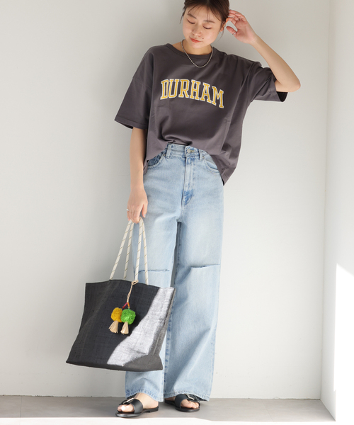 Le Voyage en Panier(ルヴォヤージュアンパニエ)の「【Le voyage en panier/ル ヴォヤージュエンパニエ】 POMPOM TOTE(トートバッグ・レディース・ブラック/アイボリー・FREE)」の17枚目の写真