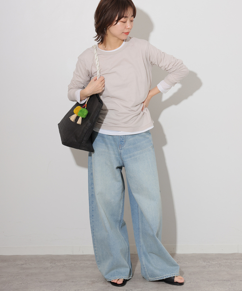 Le Voyage en Panier(ルヴォヤージュアンパニエ)の「【Le voyage en panier/ル ヴォヤージュエンパニエ】 POMPOM TOTE(トートバッグ・レディース・ブラック/アイボリー・FREE)」の21枚目の写真