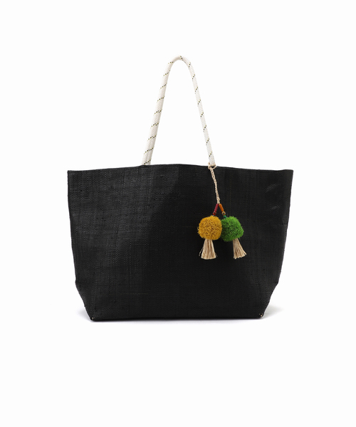Le Voyage en Panier(ルヴォヤージュアンパニエ)の「【Le voyage en panier/ル ヴォヤージュエンパニエ】 POMPOM TOTE(トートバッグ・レディース・ブラック/アイボリー・FREE)」の12枚目の写真