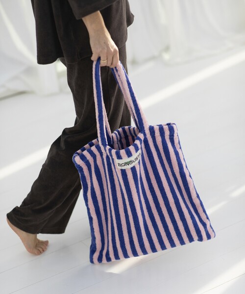 BONGUSTA（ボングスタ）の「BONGUSTA/ボングスタ NARAM TOTEBAG / パイル地トートバッグ（トートバッグ・レディース・イエロー/ホワイト/キャメル/ピンク/ナチュラル/ブルー/ブラウン/コーラルピンク・ONE SIZE）」の16枚目の写真