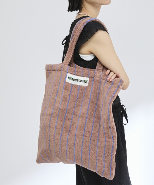 【1度使用】BONGUSTA: トート バッグ BONGUSTA/ボングスタ NARAM TOTEBAG / パイル地トートバッグ