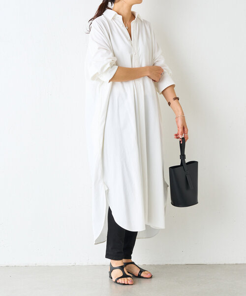 BEARDSLEY（ビアズリー）の「ドライオックスシャツワンピース（ワンピース・レディース・ホワイト・FREE）」の11枚目の写真