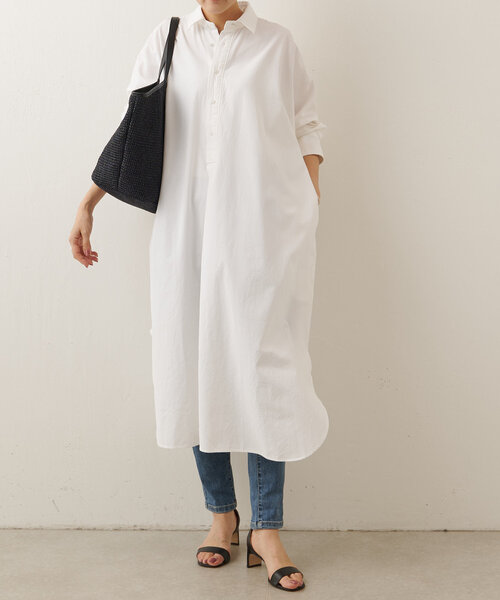 BEARDSLEY（ビアズリー）の「ドライオックスシャツワンピース（ワンピース・レディース・ホワイト・FREE）」の14枚目の写真