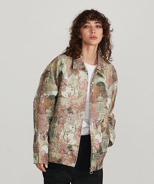 Revo.（レボ）の「Revo. 風景画 ジャガード 総柄 ゴブランジャケット（ブルゾン・メンズ・グレー/ブルー/ブラウン・1/2）」の6枚目の写真