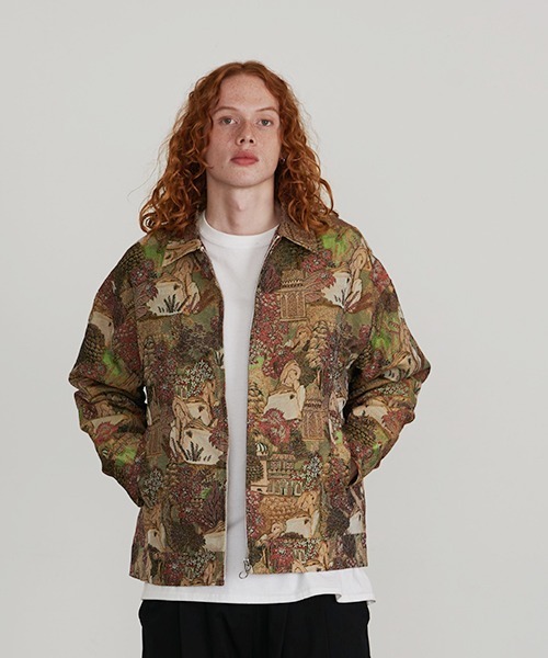Revo.（レボ）の「Revo. 風景画 ジャガード 総柄 ゴブランジャケット（ブルゾン・メンズ・グレー/ブルー/ブラウン・1/2）」の7枚目の写真