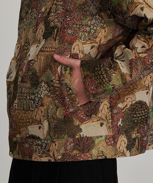 Revo.（レボ）の「Revo. 風景画 ジャガード 総柄 ゴブランジャケット（ブルゾン・メンズ・グレー/ブルー/ブラウン・1/2）」の10枚目の写真