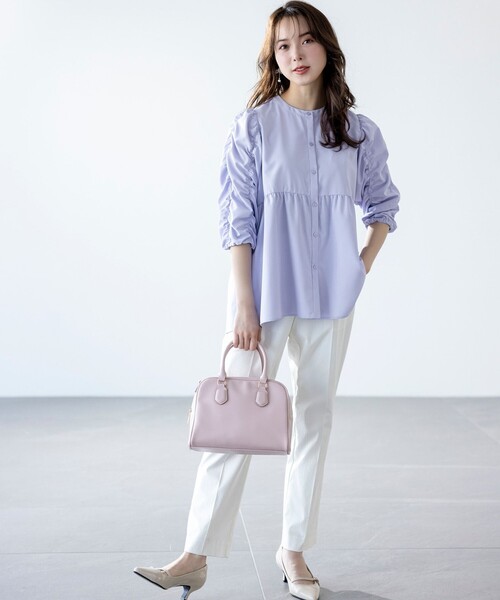 ANY SIS（エニィスィス）の「エアリーストレッチ テーパードパンツ（その他パンツ・レディース・ダルブルー系/ピンク系/ベージュ系/ネイビー系/ライトグリーン系/ホワイト系/ブラック系・1/2/3）」の2枚目の写真