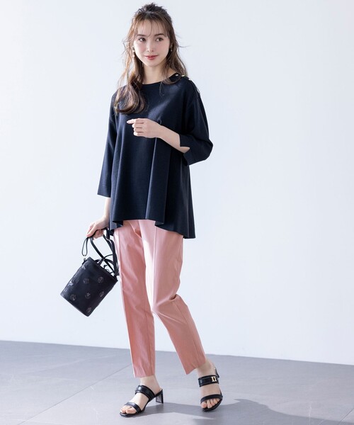 ANY SIS（エニィスィス）の「エアリーストレッチ テーパードパンツ（その他パンツ・レディース・ダルブルー系/ピンク系/ベージュ系/ネイビー系/ライトグリーン系/ホワイト系/ブラック系・1/2/3）」の9枚目の写真