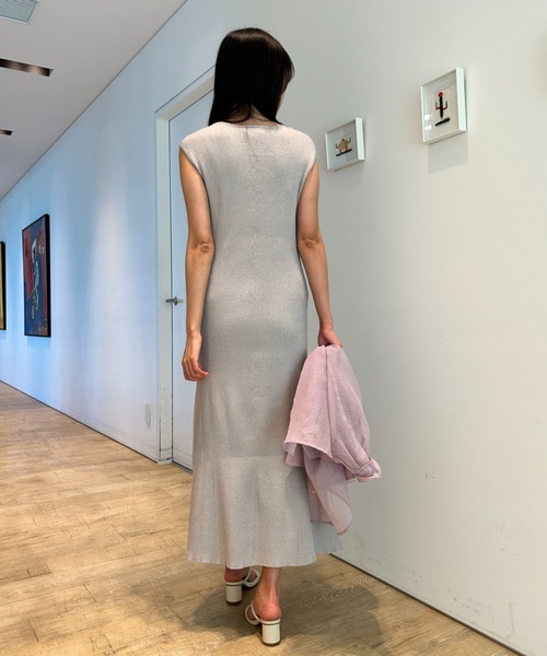 【新品】JUSGLITTY フレンチリブワンピース JUSGLITTY（ジャスグリッティー）の「フレンチラメリブ