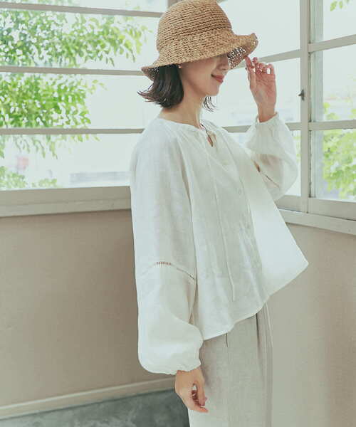 リネンはしごレースブラウス 楽天市場】【SALE／20%OFF】リネンハシゴレースブラウス URBAN