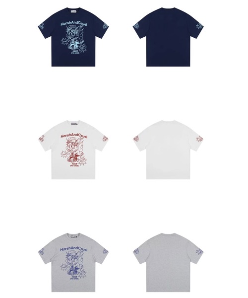 HARSH AND CRUEL（ハーシュアンドクルーエル）の「ストリートエンジェルグラフィックTシャツ オーバーサイズ ユニセックス HC25S2TP12【Harsh and Cruel】（Tシャツ/カットソー・メンズ・ホワイト/グレー/ブルー・L/M/XL）」の19枚目の写真