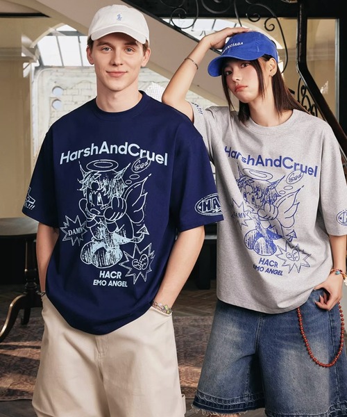 ストリートエンジェルグラフィックTシャツ オーバーサイズ ユニ