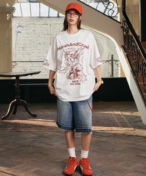 セール】ストリートエンジェルグラフィックTシャツ オーバー