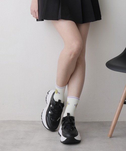 DEMETER（デメテル）の「軽量 厚底 ボリュームソール レースアップ スニーカーサンダル（サンダル・レディース・アイボリー/ブラック・M/S/LL/L）」の7枚目の写真