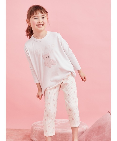 新品未開封 ジェラートピケ ぬいぐるみ柄 ロングパンツ KIDS】ぬいぐるみ柄ロングパンツ（ルームウェア/パジャマ