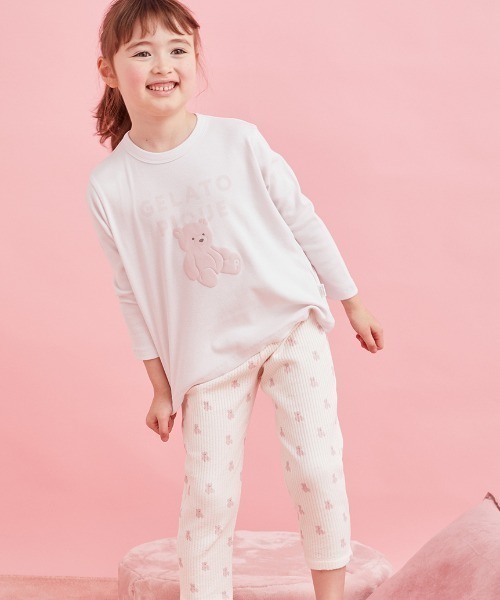 新品未開封 ジェラートピケ ぬいぐるみ柄 ロングパンツ KIDS】ぬいぐるみ柄ロングパンツ（ルームウェア/パジャマ