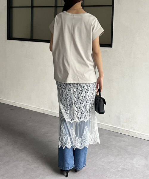 Chez toi（シェトワ）の「袖口リブフレンチT（Tシャツ/カットソー・レディース・オフホワイト/ブラック/グレイッシュベージュ/オリーブ・FREE）」の15枚目の写真