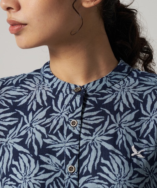 Eddie Bauer(エディーバウアー)の「リーフ柄 ワンピース(シャツワンピース・レディース・グリーン/ピンクベージュ/ネイビー・M/S/XL/L)」の12枚目の写真