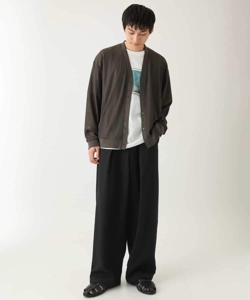 a.v.v(アーヴェヴェ)の「【接触冷感】スクエアプリントセミワイドシルエットカットソー(Tシャツ/カットソー・メンズ・グリーン/ダークインディゴブルー・48/46/44)」の7枚目の写真