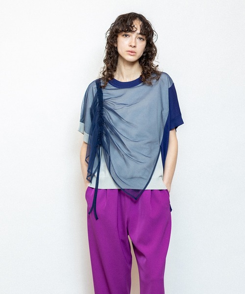 OSMOSIS(オズモーシス)の「ドロストチュールニットプルオーバー(ニット/セーター・レディース・ブラック/ブラック系その他/ブルー系その他・ONE SIZE)」の3枚目の写真