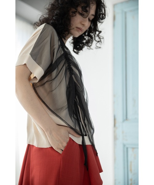 OSMOSIS(オズモーシス)の「ドロストチュールニットプルオーバー(ニット/セーター・レディース・ブラック/ブラック系その他/ブルー系その他・ONE SIZE)」の10枚目の写真