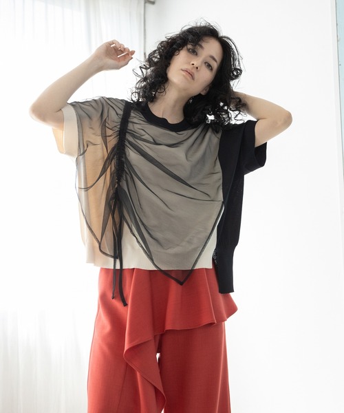 OSMOSIS(オズモーシス)の「ドロストチュールニットプルオーバー(ニット/セーター・レディース・ブラック/ブラック系その他/ブルー系その他・ONE SIZE)」の11枚目の写真