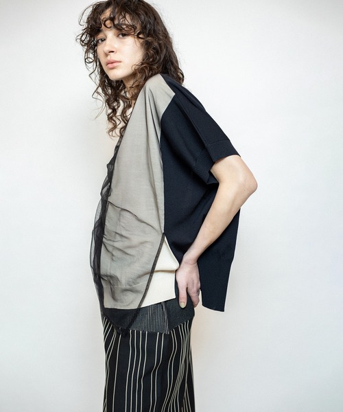 OSMOSIS(オズモーシス)の「ドロストチュールニットプルオーバー(ニット/セーター・レディース・ブラック/ブラック系その他/ブルー系その他・ONE SIZE)」の15枚目の写真