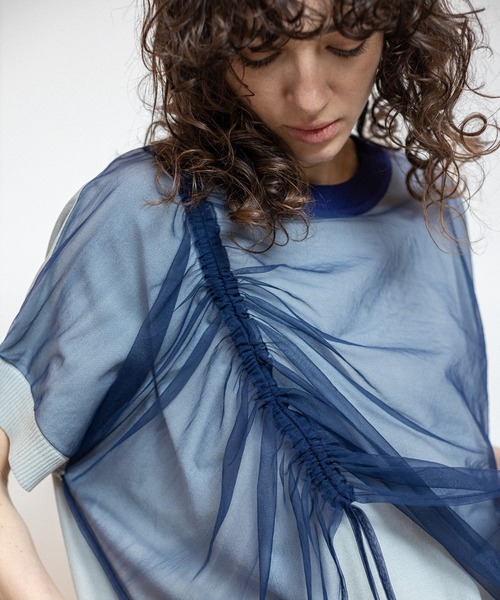 OSMOSIS(オズモーシス)の「ドロストチュールニットプルオーバー(ニット/セーター・レディース・ブラック/ブラック系その他/ブルー系その他・ONE SIZE)」の19枚目の写真