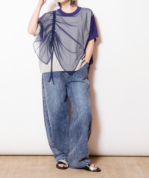 OSMOSIS(オズモーシス)の「ドロストチュールニットプルオーバー(ニット/セーター・レディース・ブラック/ブラック系その他/ブルー系その他・ONE SIZE)」の22枚目の写真