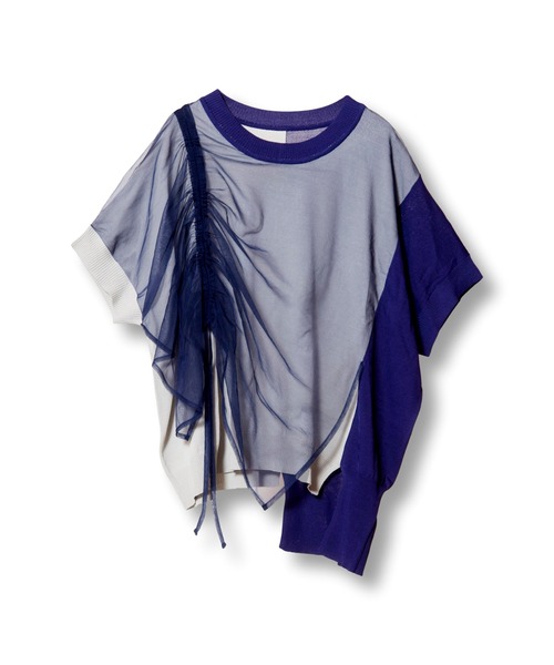 OSMOSIS(オズモーシス)の「ドロストチュールニットプルオーバー(ニット/セーター・レディース・ブラック/ブラック系その他/ブルー系その他・ONE SIZE)」の4枚目の写真