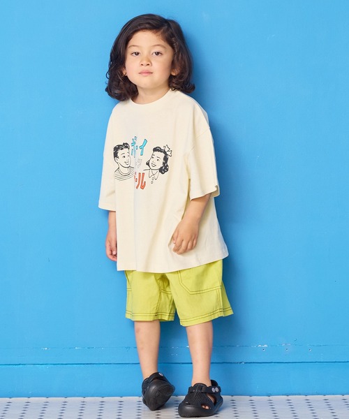 Life Support Products（ライフサポートプロダクツ）の「ジャパニーズプリントワイドTee（Tシャツ/カットソー・キッズ・イエロー/ブラック/アイボリー/杢グレー/ブルー/オフホワイト・100/150/140/120/110/130/80/90/95）」の17枚目の写真