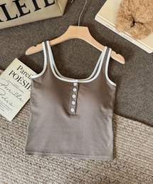 SPIGA | 前釦ﾊﾞｲｶﾗｰﾊﾟｯﾄ付きﾀﾝｸﾄｯﾌﾟ(タンクトップ)