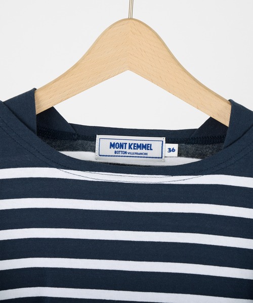MONT KEMMEL(モンケメル)の「MONT KEMMEL ワイドバスクボーダーシャツ(Tシャツ/カットソー・レディース・ホワイト/ブラック/ネイビー/ピンク/ブルー・36)」の11枚目の写真