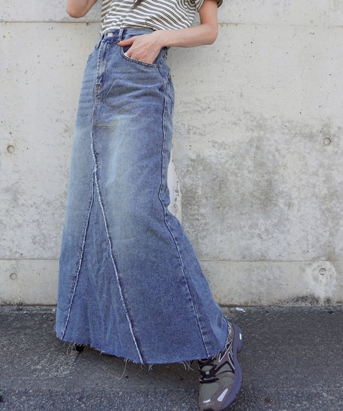 gossara(ゴサラ)の「リメイク風マーメイドSK(デニムスカート・レディース・ライトブルー/ブルー・SMALL/MEDIUM)」の2枚目の写真