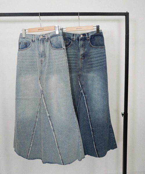 gossara(ゴサラ)の「リメイク風マーメイドSK(デニムスカート・レディース・ライトブルー/ブルー・SMALL/MEDIUM)」の4枚目の写真