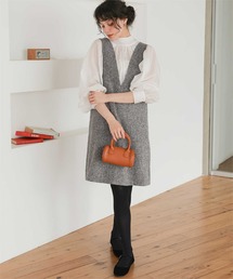 titivate | Vネックツイードショートジャンパースカート(ジャンパースカート)