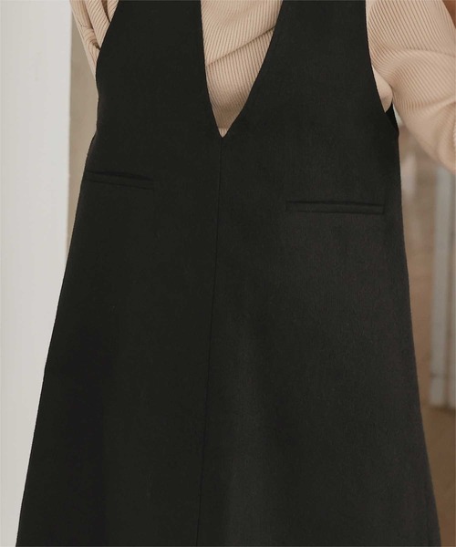 titivate（ティティベイト）の「Vネックツイードショートジャンパースカート（ジャンパースカート・レディース・ブラック/ライトブラウン/グレー・M/S/L）」の12枚目の写真