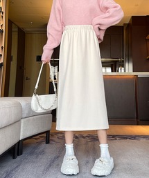 ナチュラル可愛い◎無地ミモレスカート