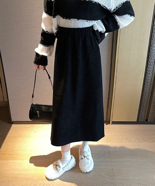 2ly2（トゥーリートゥー）の「ナチュラル可愛い◎無地ミモレスカート（スカート・レディース・ブラック/ブラウン/ベージュ・F）」の8枚目の写真