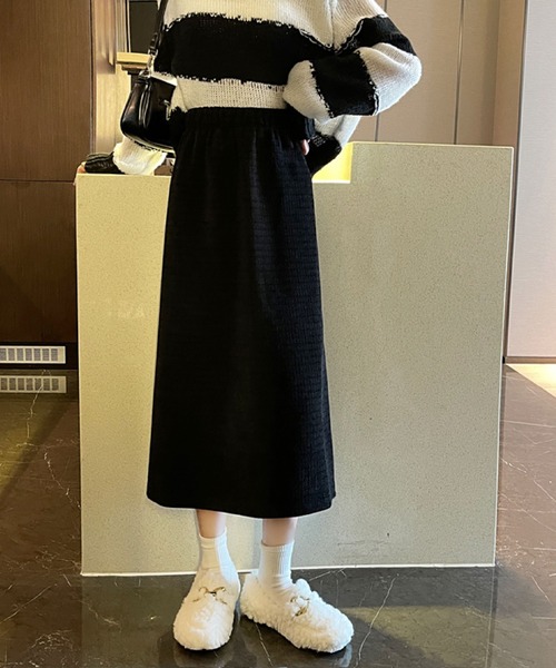 2ly2（トゥーリートゥー）の「ナチュラル可愛い◎無地ミモレスカート（スカート・レディース・ブラック/ブラウン/ベージュ・F）」の10枚目の写真