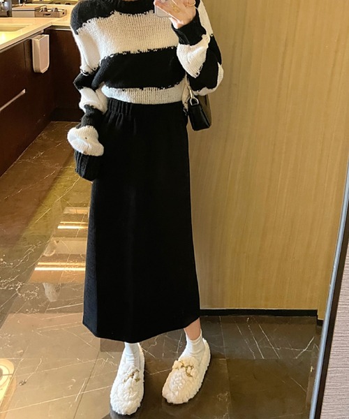 2ly2（トゥーリートゥー）の「ナチュラル可愛い◎無地ミモレスカート（スカート・レディース・ブラック/ブラウン/ベージュ・F）」の12枚目の写真